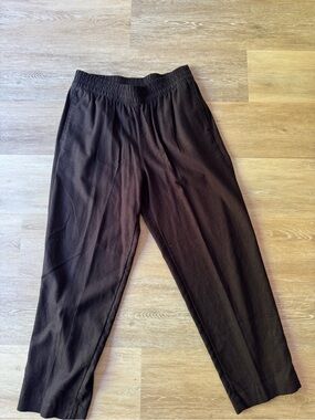Old Navy cropped linen black pant